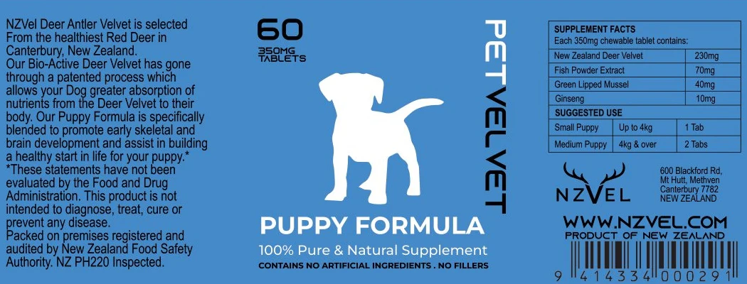 Label Pet Velvet Puppy wellness formula