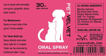 Label Pet oral spray