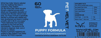 Label Pet Velvet Puppy wellness formula