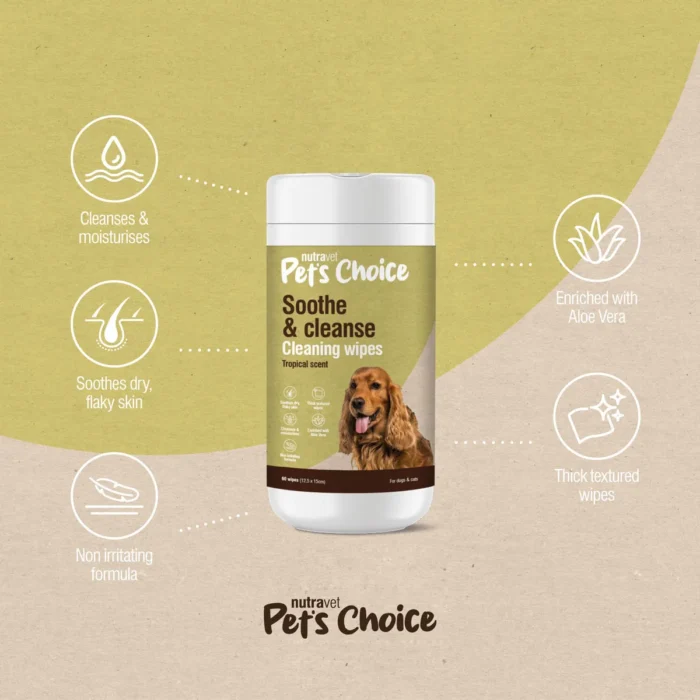 Pet Choice soothe and Clean wipes