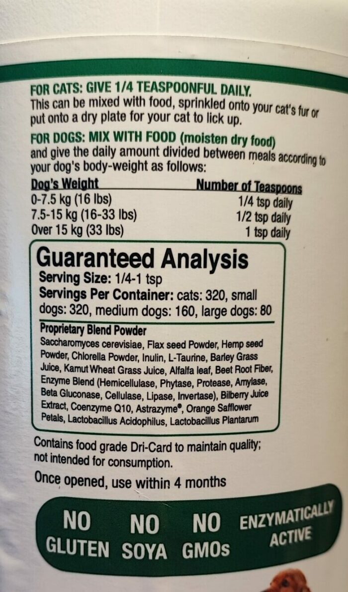 Pet Plus pack shot ingredients